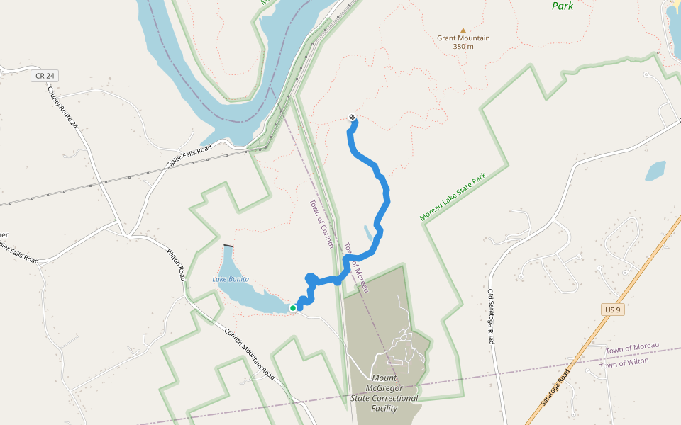 Lake Ann Trail walking route map in Corinth