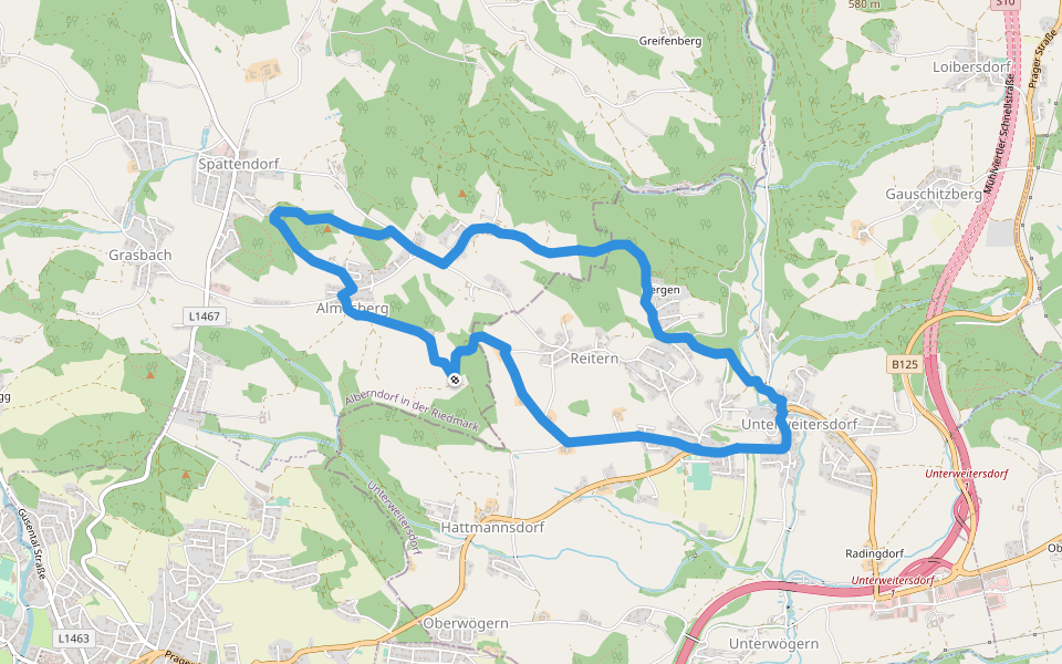 U6 Maria im Föhrenwald walking route map in Almesberg