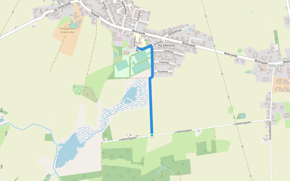 Fredskovsporet Approach A walking route map in Broby