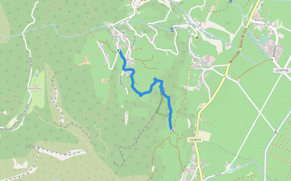 Lahnsteig walking route map in Penone