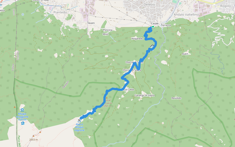 Gran Via delle Orobie - Tappa 1 walking route map in Delebio