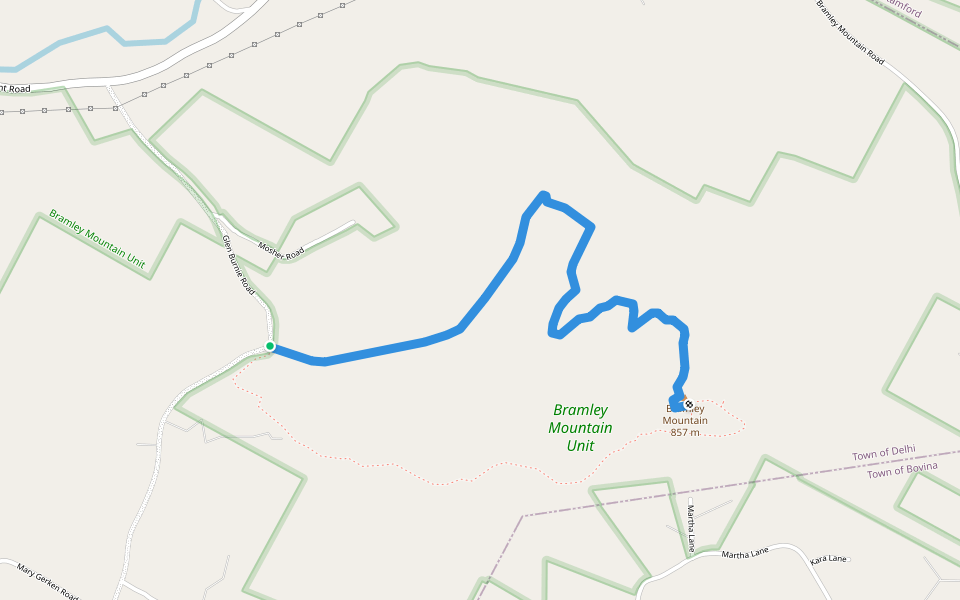 Quarry Trail walking route map in Delhi