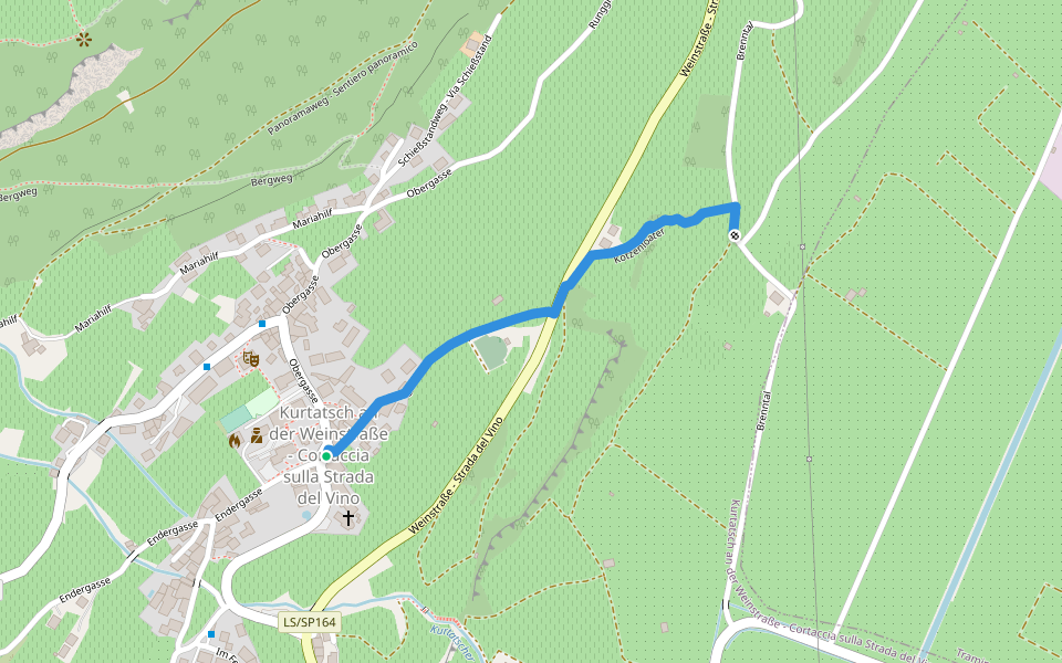 Katzenleiter walking route map in Cortaccia