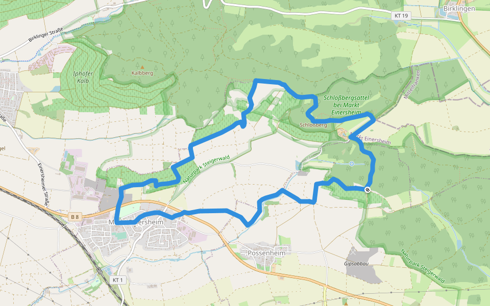 Traumrunde Markt Einersheim walking route map in Iphofen