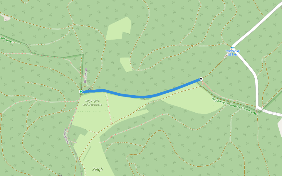 Zägli - Vorders Zälgi walking route map in Beggingen