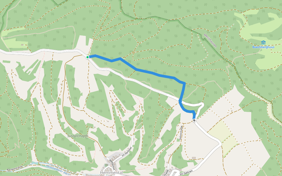 Chrüüzweg - Lankholz walking route map in Beggingen