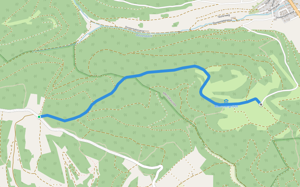 Chrüüzweg - Buechbärghuus? walking route map in Beggingen