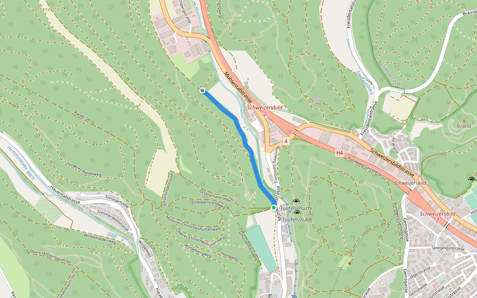 Chliibuechbärg - Doschdetaal? / Bargen? - fixme walking route map in Schaffhausen