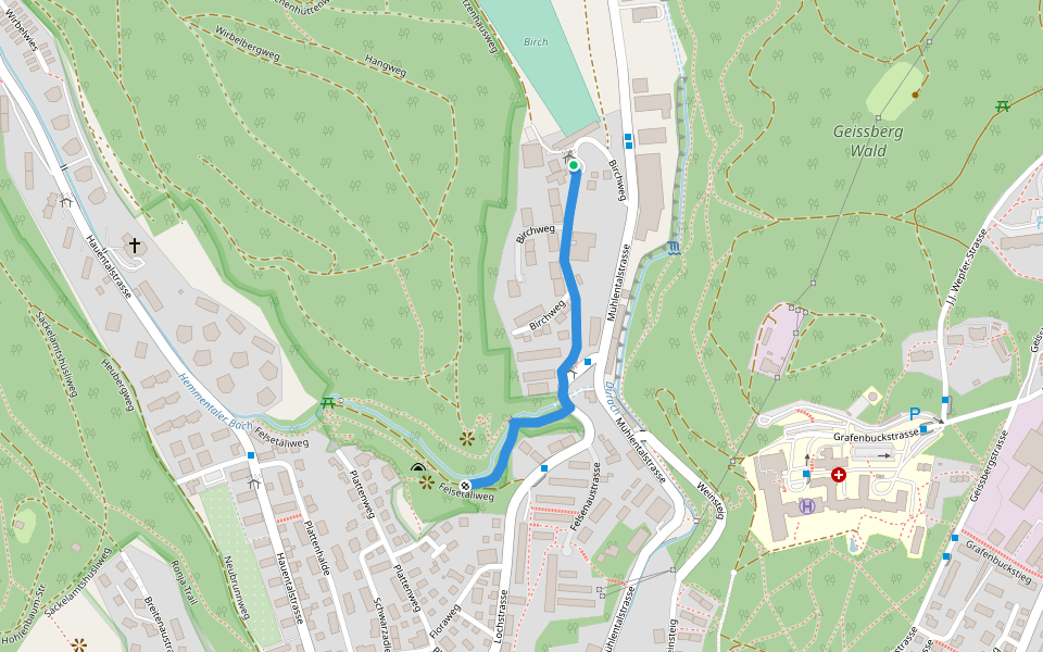 Birch - Breite? - fixme walking route map in Schaffhausen