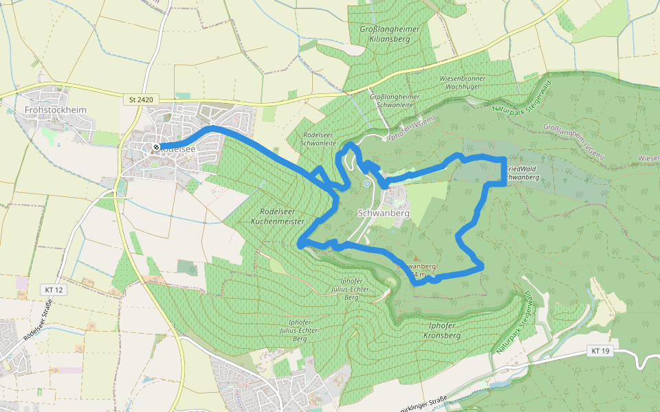 Traumrunde Rödelsee walking route map in Rödelsee