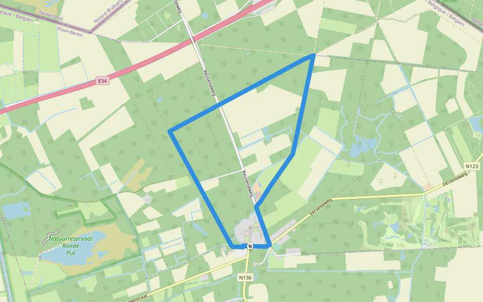 Klavertje Vijf : Wandeling 2 - geel walking route map in Mol