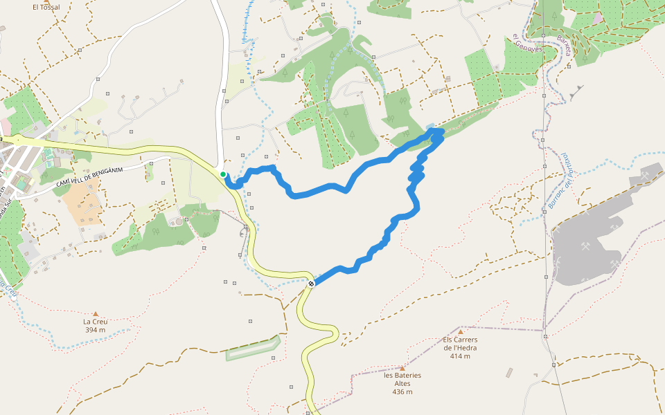 Senda Ampla walking route map in Genovés
