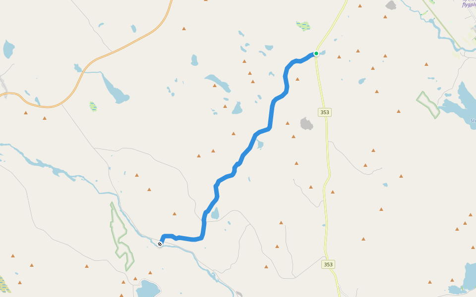 Smörbanan walking route map in Lycksele