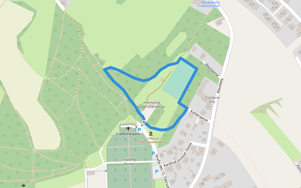 Cross-Country-Lauf Runde walking route map in Ternitz