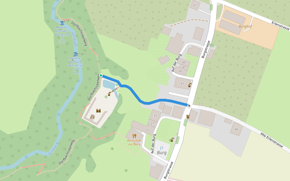 Rne. Friedberg - Burg walking route map in Meilen