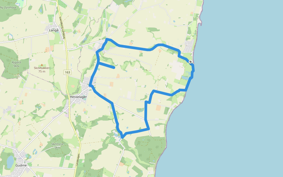 Hesselager walking route map in Hesselager
