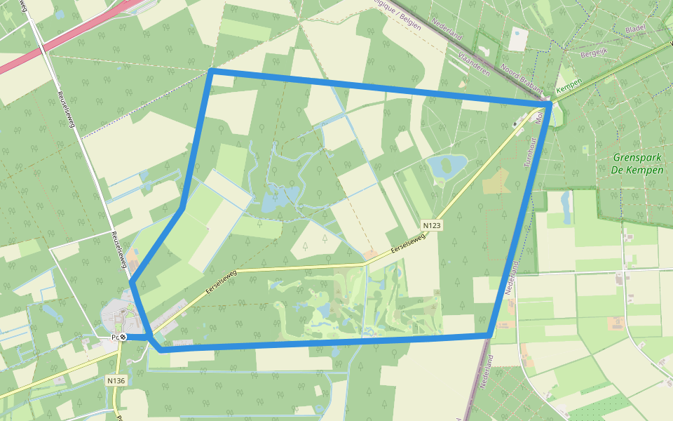 Klavertje Vijf : Wandeling 4 - groen walking route map in Mol