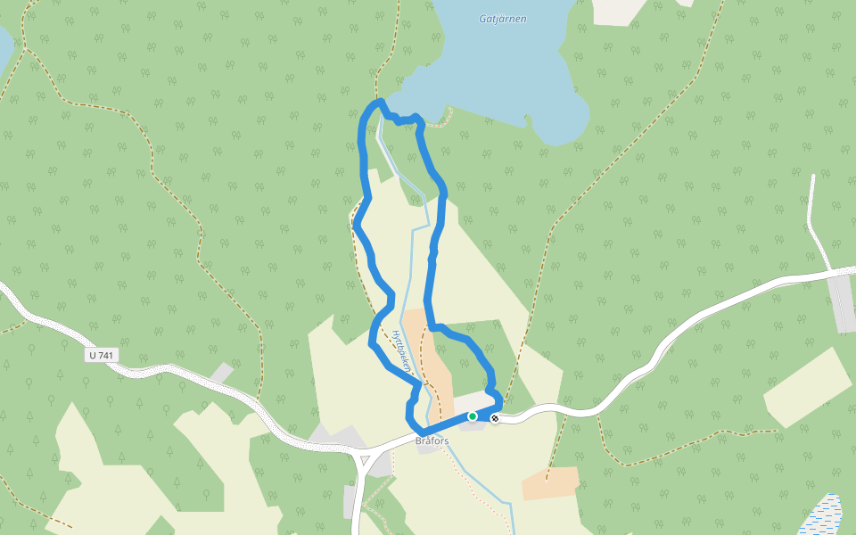 Norra Bråfors walking route map in Bråfors