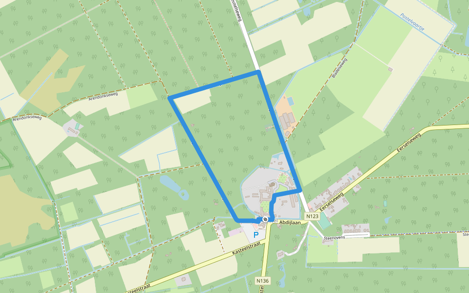 Klavertje Vijf : Wandeling 1 - bruin walking route map in Mol