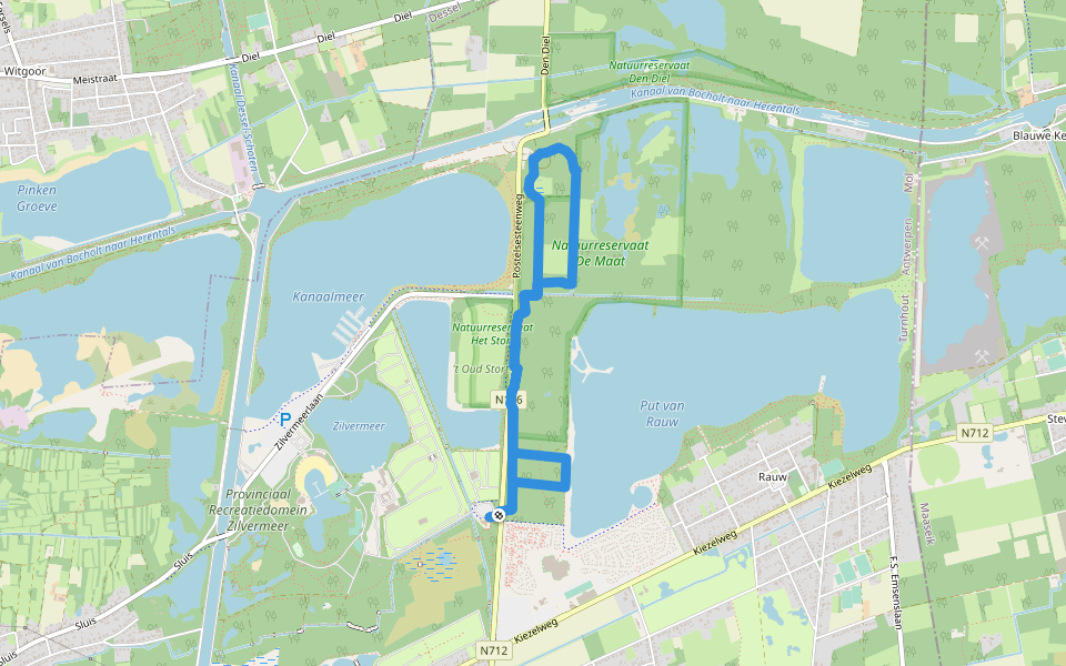 De Maat walking route map in Mol