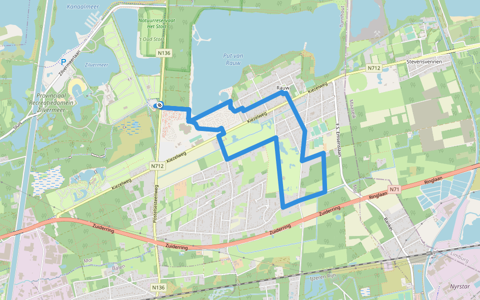 Rauw walking route map in Mol
