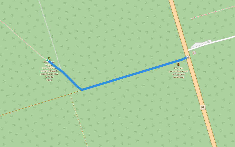 Szlak czarny - łącznik walking route map in Lućmierz-Las