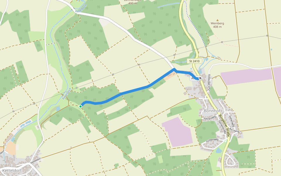 Heilsbronner Rundweg 3 – Variante/Abkürzung walking route map in Heilsbronn