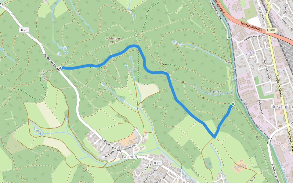 [Dreieck] Buschhütten-Wenden walking route map in Kreuztal