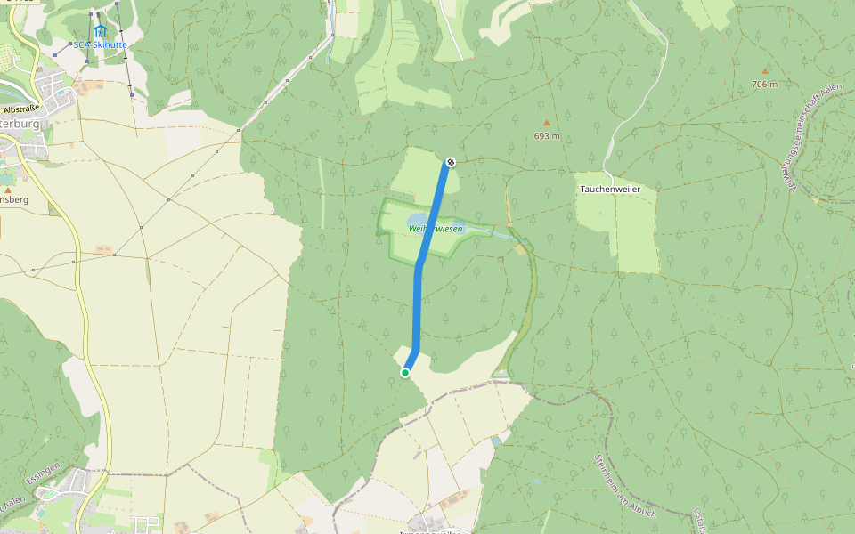 Irmannswailer - Weiherwiesen HW1 walking route map in Essingen