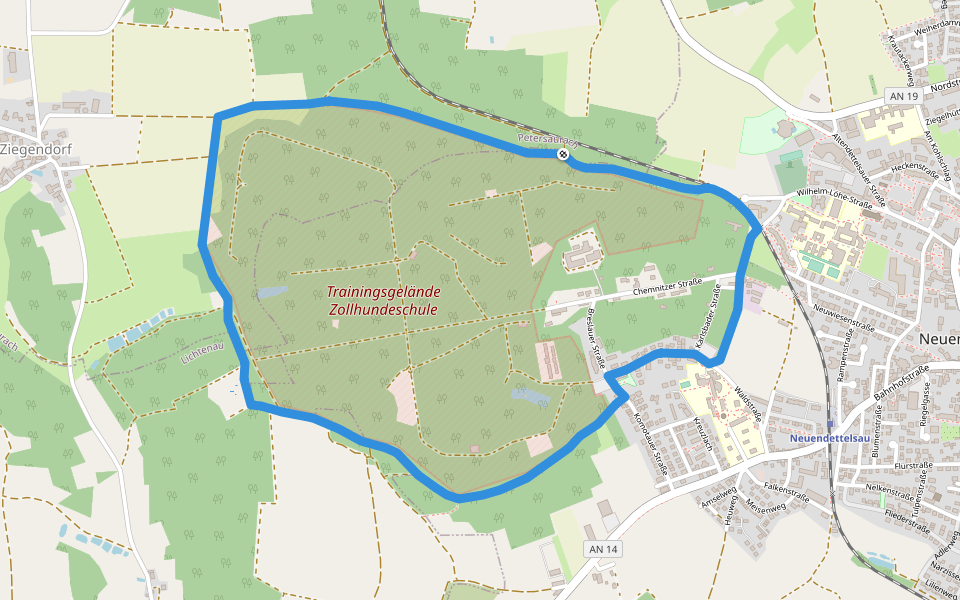 Neuendettelsauer Wanderweg Nr. 5 walking route map in Neuendettelsau