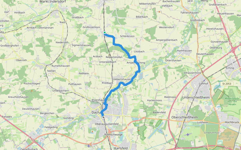 MVV Wanderweg Ring walking route map in Röhrmoos