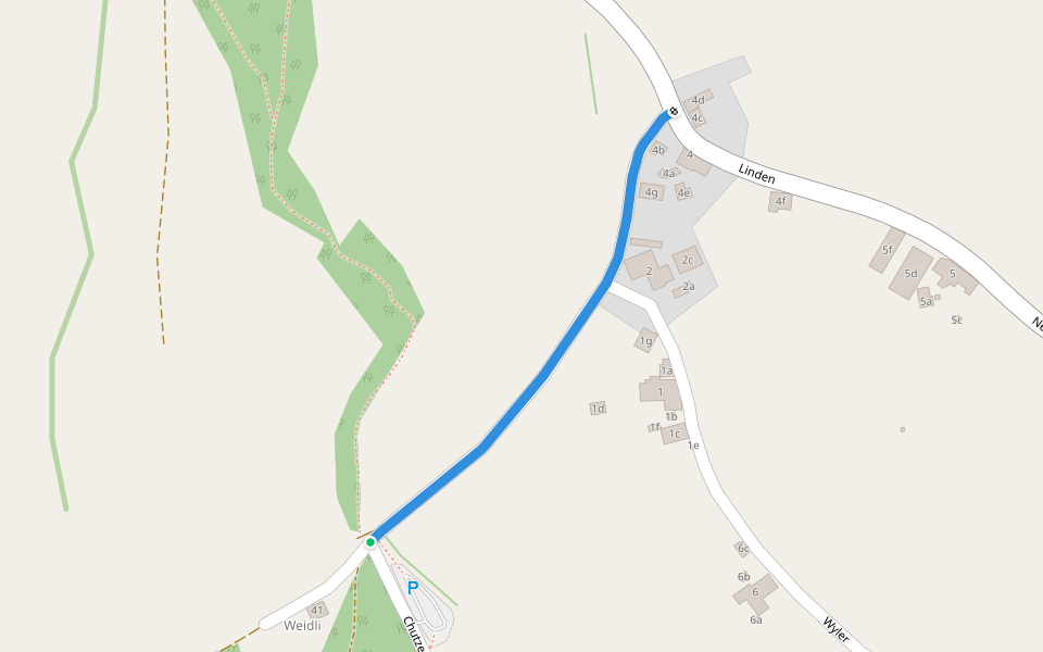 Belpberg/Weidli - Belpberg/Linde? - fixme walking route map in Belp