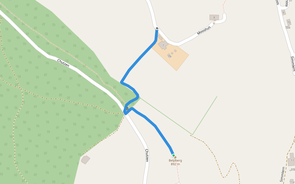 Belpberg/Chutze - Belpberg/Linde? - fixme walking route map in Belp