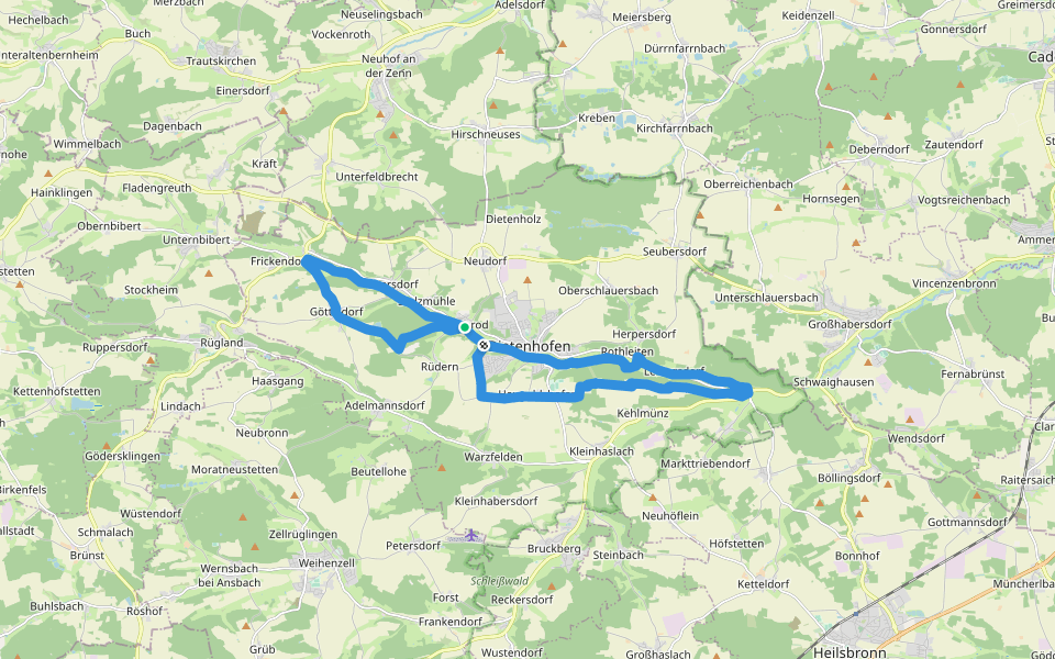 Dietenhofener Wanderweg 1 walking route map in Dietenhofen
