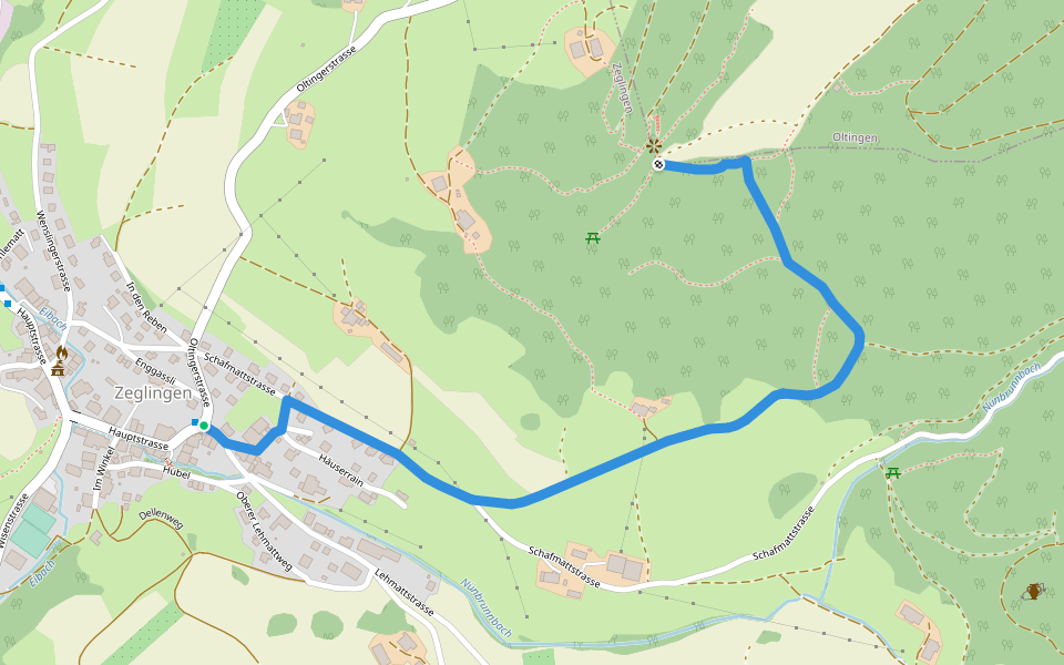 Zigflue - Zeglingen walking route map in Zeglingen