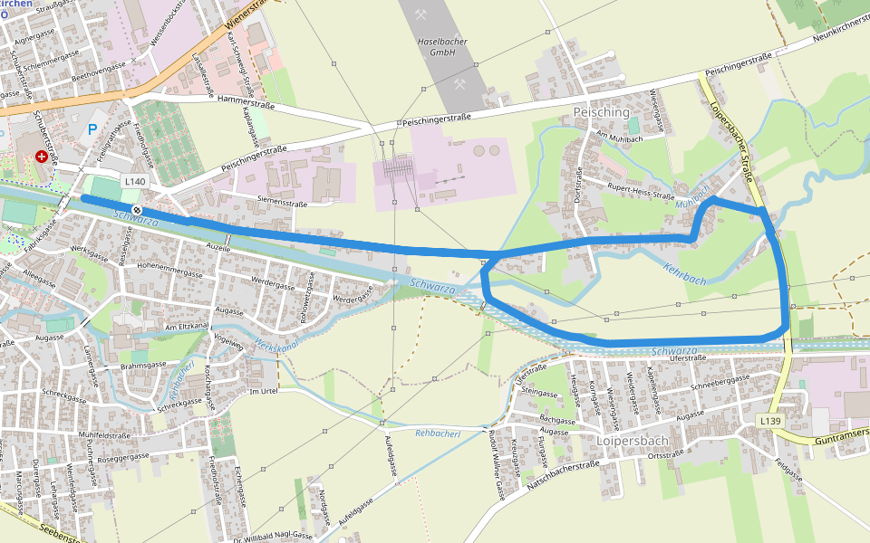 Orthuber-Schwarza-Laufstrecke walking route map in Neunkirchen