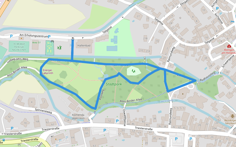 Raiffeisen-Schneider-Kneipprunde walking route map in Neunkirchen