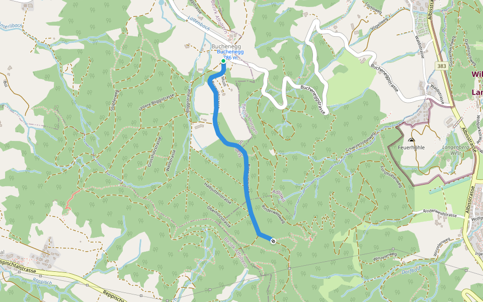 Näfenhüser-Reifholz walking route map in Stallikon