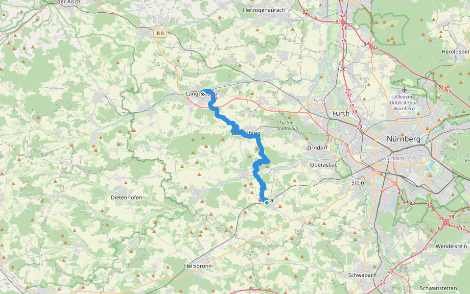 KulturWanderweg Hohenzollern walking route map in Roßtal