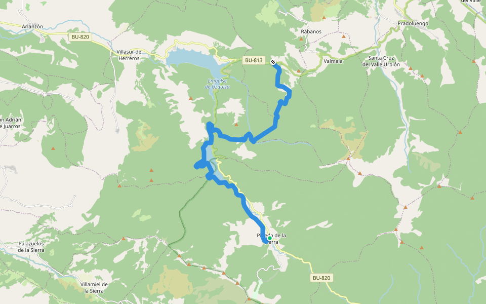 GR 82 Etapa 1 Pineda de la Sierra - Alarcia walking route map in Pineda de la Sierra