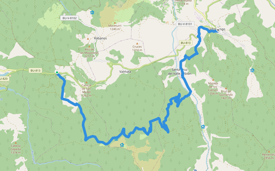 GR 82 Etapa 2 Alarcia - Pradoluengo walking route map in Alarcia