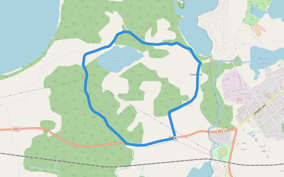 Mazais Garbaru loks walking route map in Vecslabada
