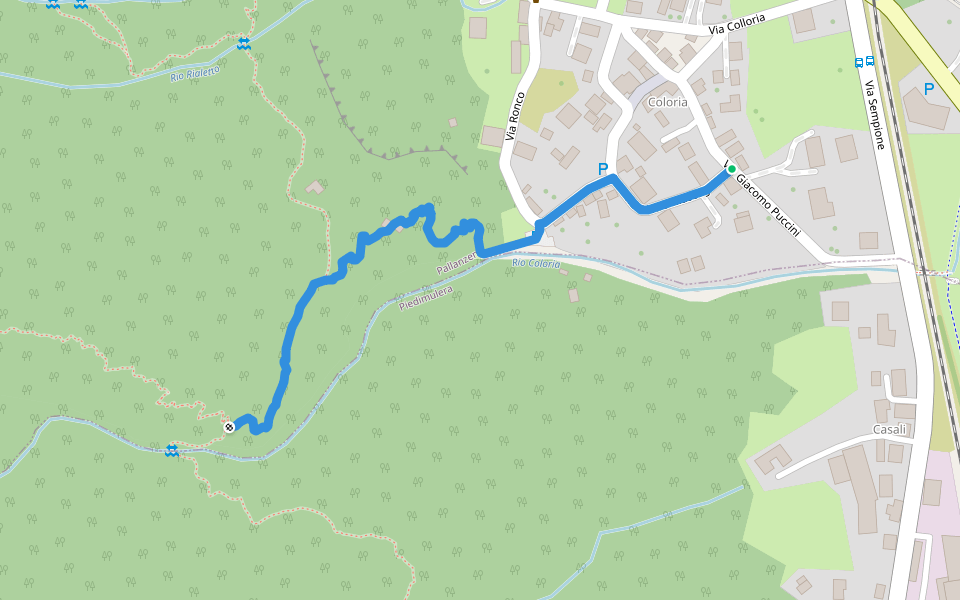 A51B - Coloria, bivio A51C - bivio A51A walking route map in Piedimulera