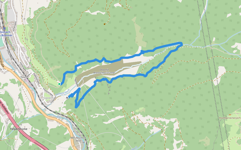 Panoramaweg Padastertal walking route map in Stafflach