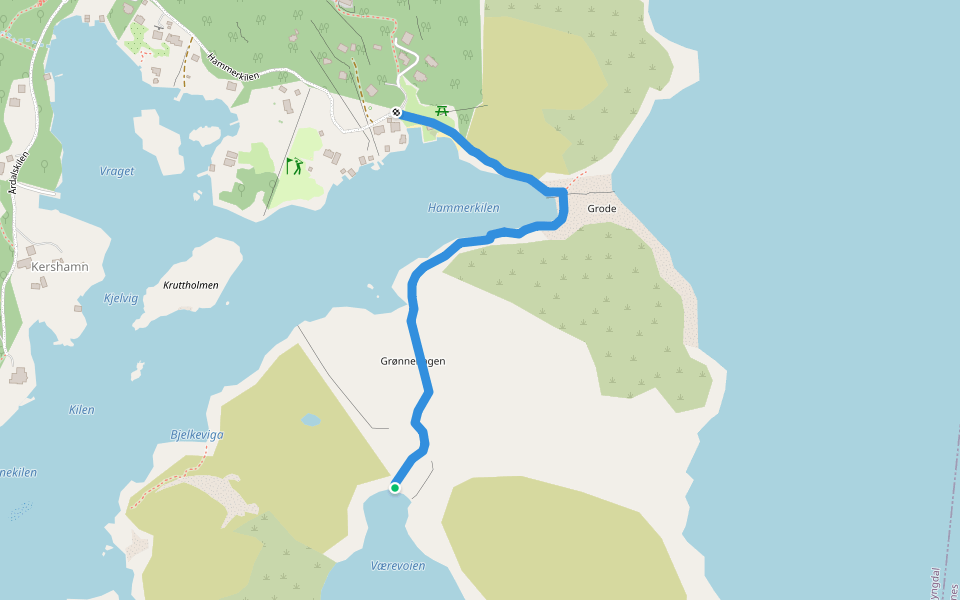 Til Verevågen walking route map in Korshamn