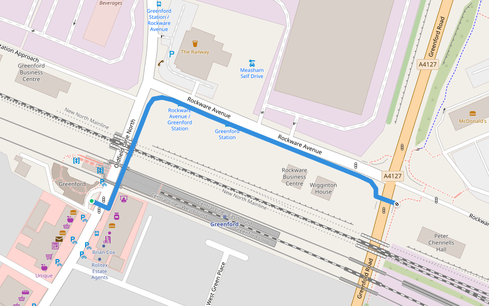 Capital Ring link to Greenford station walking route map in Greenford