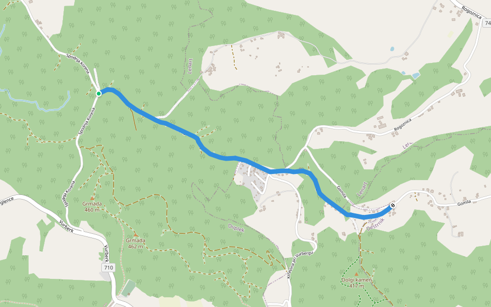 Slovenjegoriška planinska pot walking route map in Žikarce