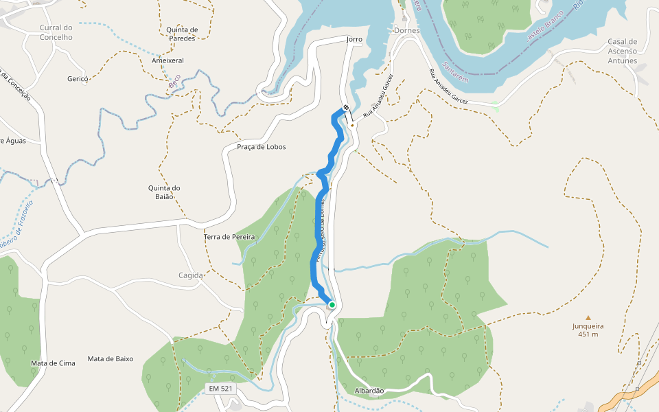 Estação da Biodiversidade de Dornes walking route map in Paio Mendes