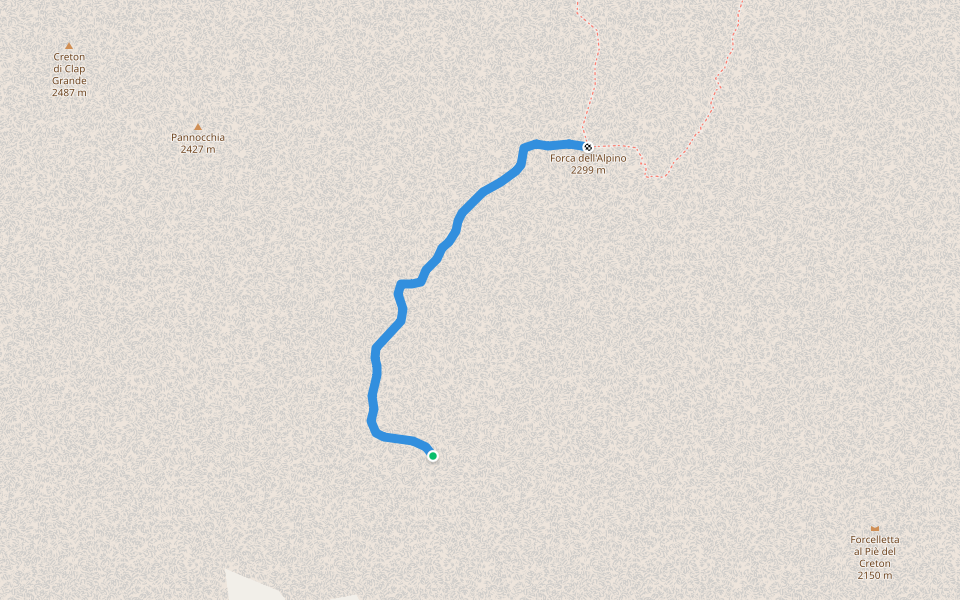 Via Ferrata “GAS” walking route map in Sappada