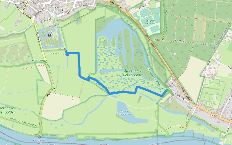 Winterroute Utrechts Landschap walking route map in Elst